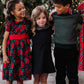 Long Sleeve Ponte Dress with Faux Fur