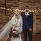 Blush with Black Tips Bridal Faux Fur Shawl (Lilian Blu02)