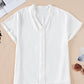 Lilla Notched Neck Batwing Sleeve Lightweight Blouse - Farnelli