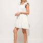 And The Why Origami Pleating Ruffled Sleeve Tiered Dress - Farnelli