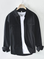 Men's Plus Size Button-Up Shirt with Chest Pockets - Farnelli