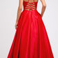 Juliet 230 Stylish Back Long A-Line Satin Prom Dress with Pockets