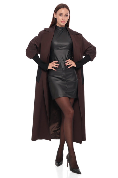 Pre-Order. Re-Stock Ships September 2026. Miru Trench Coat in Chocolate