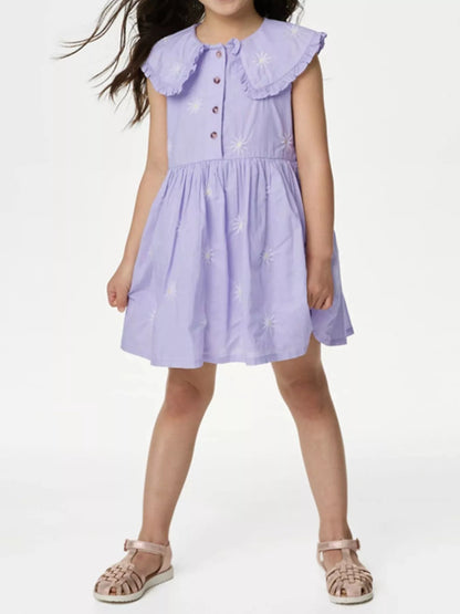Children's Daisy Peter Pan Collar Sleeveless Dress - Farnelli