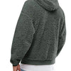 Men's Full Size Drawstring Sherpa Fleece Long Sleeve Hoodie Plus Size - Green