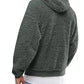 Men's Full Size Drawstring Sherpa Fleece Long Sleeve Hoodie Plus Size - Farnelli