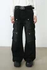 Men's Wide Leg Jeans with Cargo Pockets - Farnelli