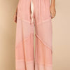 POL Elastic Waistband Wide Leg Pants with Drawstring - DREAMY ROSE