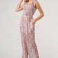 GeeGee Printed Tie Shoulder Wide Leg Jumpsuit - Farnelli