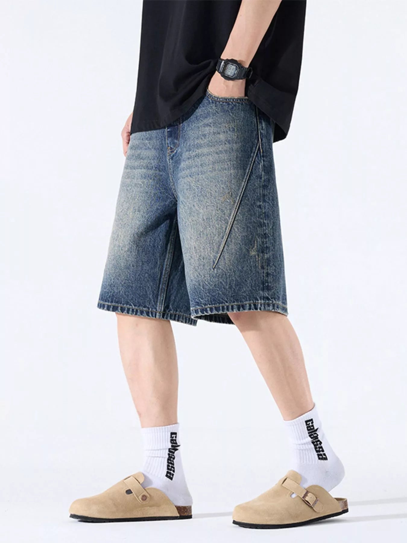 Men's Loose Fit Denim Shorts - Farnelli