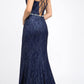 Juliet 237 Strappy-Back Long Prom Dress with Slit
