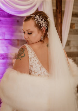Ivory / White Fur Plus Size Bride (Lilian Ivy03)