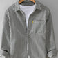 Men's Plus Size Striped Button Up Long Sleeve Shirt - Farnelli