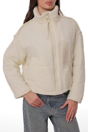 Lightweight mid-season Alaska® Outerwear Company coat in a short parka style, suitable for transitional weather.