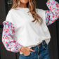 Isabel Floral Ruffled Balloon Sleeve Loose Blouse - Farnelli