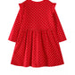Children's Christmas Reindeer Polka Dot Long Sleeve Dress - Farnelli