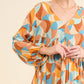 And The Why Printed Open Back Puff Sleeve Casual Dress - Farnelli