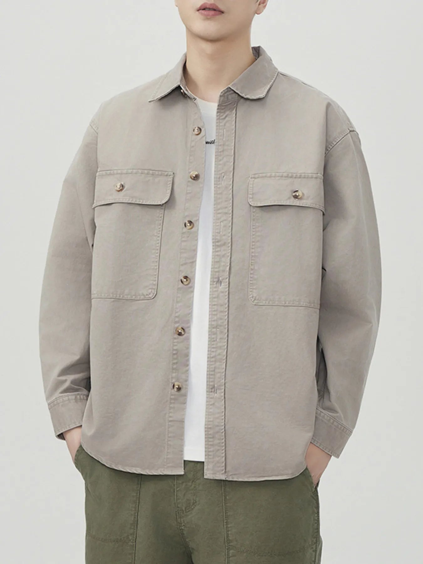 Men's Plus Size Button Up Long Sleeve Shirt - Farnelli