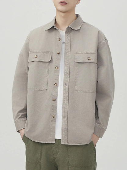 Men's Plus Size Button Up Long Sleeve Shirt - Farnelli