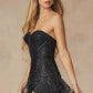 Juliet 2403 Long Butterfly Glitter Embroidered Gown with Corset Top