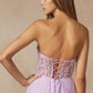 Juliet 2403 Long Butterfly Glitter Embroidered Gown with Corset Top
