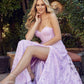 Juliet 2403 Long Butterfly Glitter Embroidered Gown with Corset Top