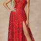 Juliet 2403 Long Butterfly Glitter Embroidered Gown with Corset Top