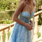 Juliet 2404 Strapless Sequin Tulle Ballgown Removable Puff Sleeves