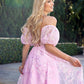 Juliet 2404 Strapless Sequin Tulle Ballgown Removable Puff Sleeves