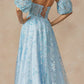 Juliet 2404 Strapless Sequin Tulle Ballgown Removable Puff Sleeves