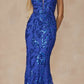 Juliet 2411 Long Sequin Lace Embellishments Fitted Prom Gown