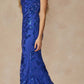 Juliet 2411 Long Sequin Lace Embellishments Fitted Prom Gown