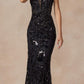 Juliet 2411 Long Sequin Lace Embellishments Fitted Prom Gown