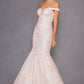 Juliet 2412 Mermaid Gown Plunging Deep V Illusion Neckline Off the Shoulder