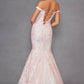 Juliet 2412 Mermaid Gown Plunging Deep V Illusion Neckline Off the Shoulder