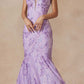 Juliet 2412 Mermaid Gown Plunging Deep V Illusion Neckline Off the Shoulder