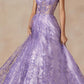 Juliet 2414 Floor Length A-Line Glitter Lace Tulle Ball Gown