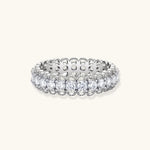 Elegant FARNELLI Infinite Sparkle ring with shimmering stones, showcasing a sleek silver band and dazzling design.
