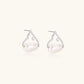 Silver mountain outline studs with baroque pearl and diamond accent on white background