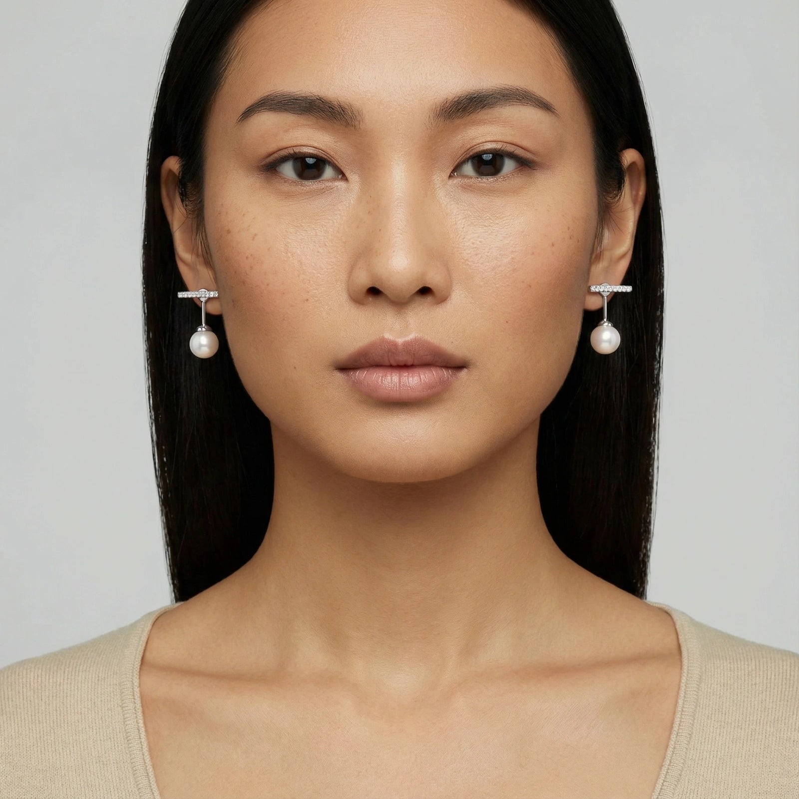 Pearl Drop T-Bar Earrings - Farnelli