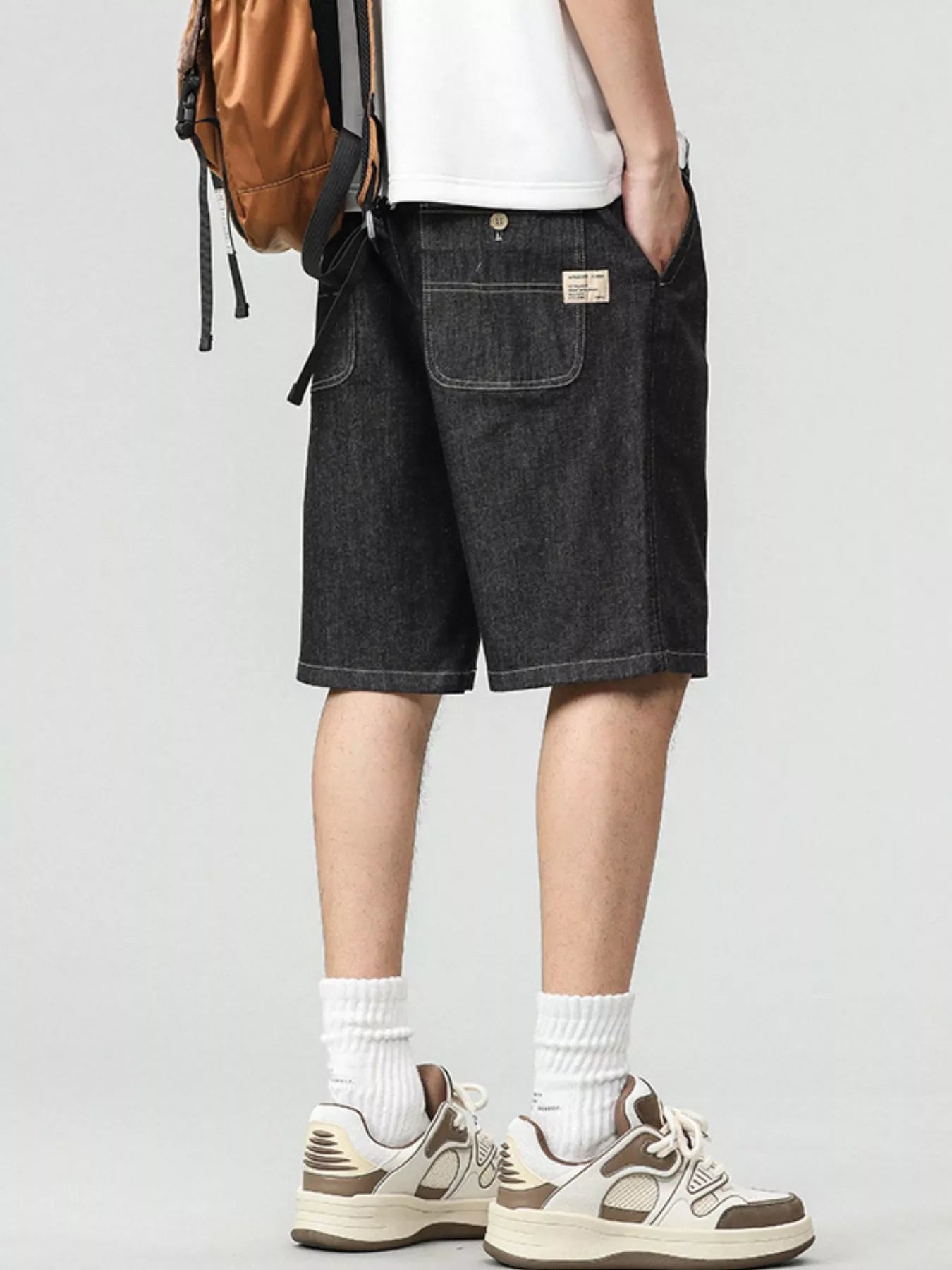 Men's Plus Size Drawstring Denim Shorts - Farnelli