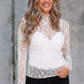 Adalynn Sheer Floral Lace Long Sleeve Top - Farnelli