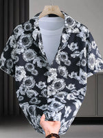 Men's Plus Size Printed Short Sleeve Casual Shirt - Farnelli