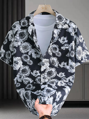 Men's Plus Size Printed Short Sleeve Casual Shirt - Farnelli