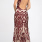 Juliet 243 Sequins Long Evening Dress Cut-Out Back