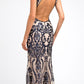 Juliet 243 Sequins Long Evening Dress Cut-Out Back