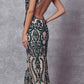 Juliet 243 Sequins Long Evening Dress Cut-Out Back