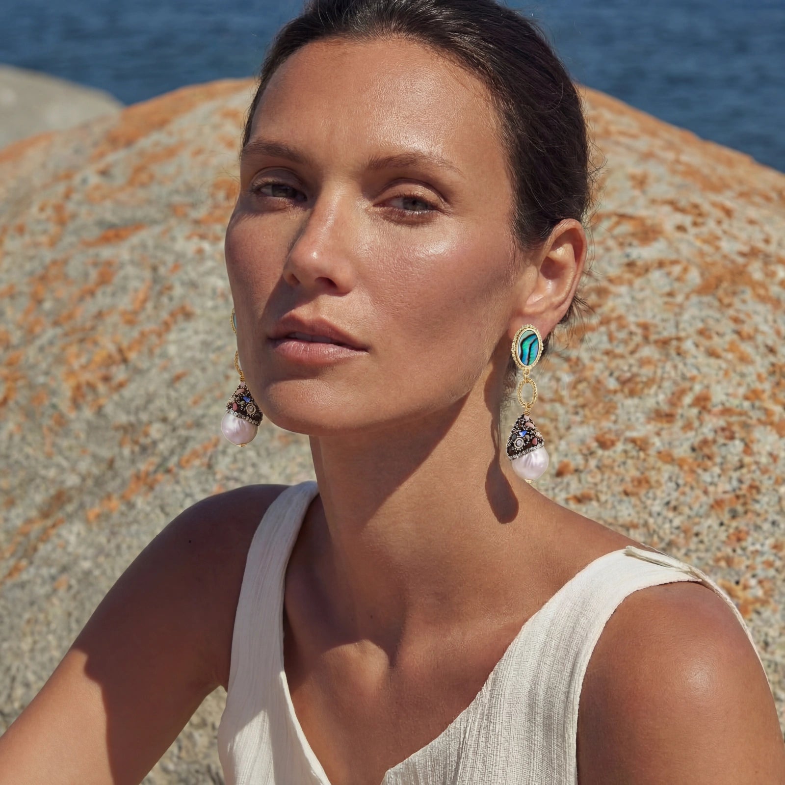 Baroque Pearl Statement Earrings - Farnelli