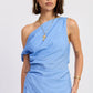 Emory Park Elsie asymmetrical top featuring a stylish, modern design with unique hemline and soft fabric in a neutral color.