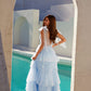 Juliet JT2463A Long Tiered Ruffled Skirt A-Line Boned Bodice Dress